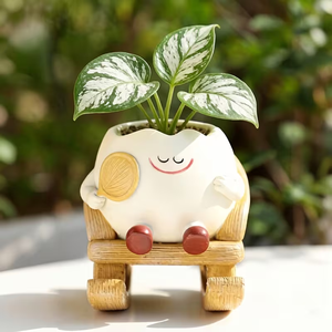 Adorable pot de fleurs en résine éco-responsable léger avec visière décorative pour le <span class=keywords><strong>jardin</strong></span>, idéal pour Thanksgiving - Product Image 4