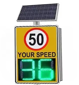 Panneau <span class=keywords><strong>radar</strong></span> solaire 35"X24" avec affichage clignotant de la limite de vitesse, retour d'information instantané et télécommande - Product Image 6