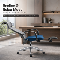 Chaise de bureau ergonomique pivotante et rotative en tissu avec support lombaire et accoudoirs