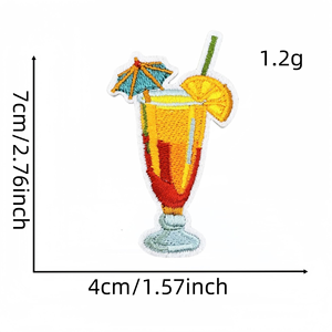 Toptan şarap içmek nakış demir on yamalar karikatür bira kahve demir yama özel işlemeli Logo yaması giyim için - Product Image 2