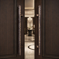 Manija de Puerta de Aluminio Martillado en Bronce Antiguo para Entrada de Villa y Puerta de Madera de Hotel, Manija Frontal de Lujo Personalizada de Una Sola Pieza