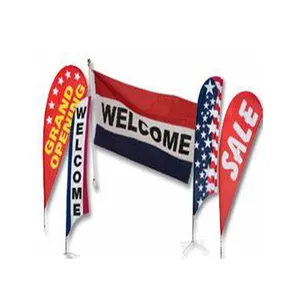 Promotional Marketing Feather Flying Flags Larger Banners Custom New Shop Open Advertising Beach Flags
