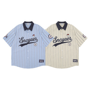 Camiseta de Béisbol de <span class=keywords><strong>Manga</strong></span> <span class=keywords><strong>Corta</strong></span> con Logo Bordado Retro, Estilo Casual y Holgado para Verano - Product Image 2