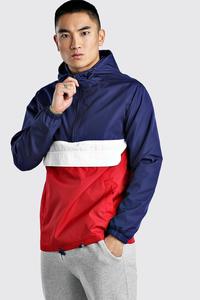 Wholesale Colorblock <strong>Mens</strong> Nylon Cotton Lined Windbreaker Shorts Custom Logo <strong>Cagoule</strong> - Product Image 6