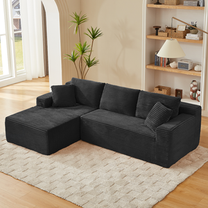 Canapé modulaire en forme de L, style nuage, avec assise profonde, convertible en lit, pour appartement, hôtel, salons, sans assemblage - Product Image 2