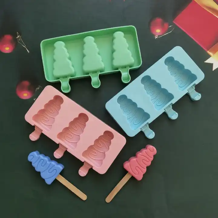 Wholesale New Christmas Tree Ice Cream Silicone Mold Handmade Popsicle  Moulds Dessert Freezer Juice Ice Cube Tray Kitchen Baking Tool From  m.