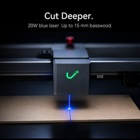 Máquina de Grabado Láser Genesis-F de 20W, Área de Grabado de 400x380mm, Nueva, LightBurn, para Manualidades, Madera, Acrílico, Cuero, Papel, DXF