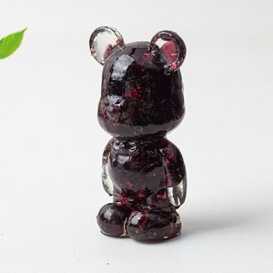 Statuette d'ours en résine époxy avec gravier de cristal d'améthyste naturelle, pour la guérison spirituelle - Product Image 5