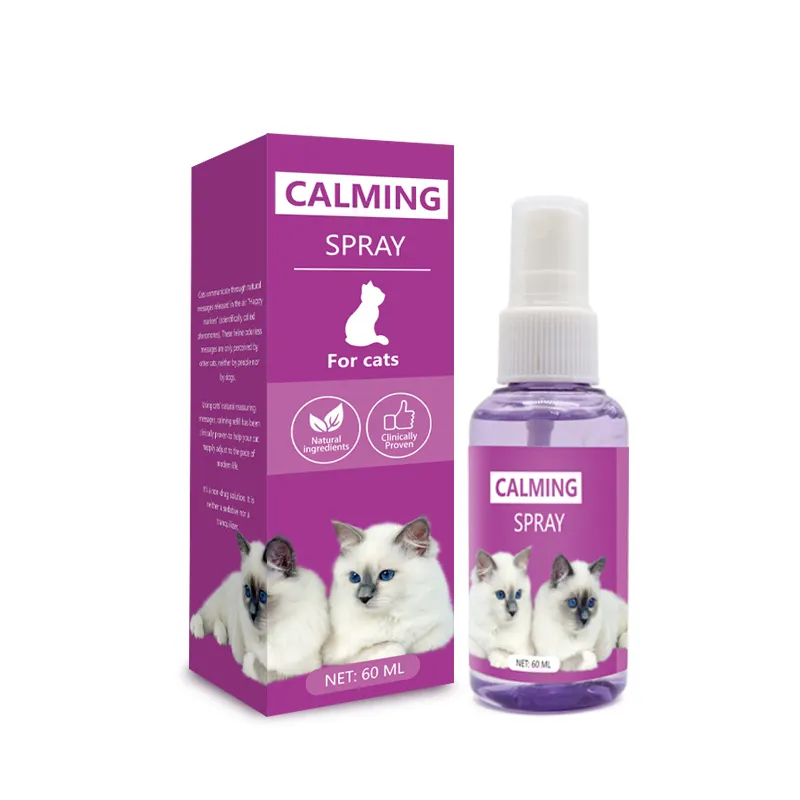 Aerosol calmante Natural orgánico para perros y gatos, suministros de aceite esencial para mascotas, 60ml/100ml