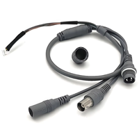 Cable de alimentación de vídeo de 550mm, arnés de cableado, aislamiento de PVC, Conductor Coaxial de cobre de 50ohm, botón de Reinicio de alimentación CC, conector BNC