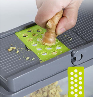 Accessoires de Cuisine 15 en 1, Hachoir à Légumes Multifonction Manuel en Plastique, Trancheuse Mandoline, Coupe-Oignons, Dés à Légumes