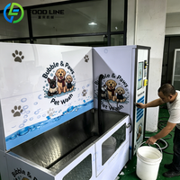 Station de lavage pour grands chiens personnalisée, en acier inoxydable, automatique, en libre-service, avec autocollant