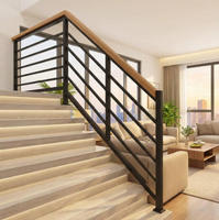 Rampe d'escalier en aluminium ZJ, couleur personnalisée, barre horizontale, moderne, résistante à la rouille, balustrade de villa pour escalier intérieur/extérieur