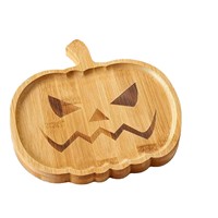 Nouveau design, plateau de rangement en bois réutilisable pour Halloween, durable et écologique, épaisseur 1,5 cm, plateau citrouille