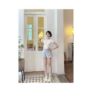 Pantalon court respirant taille haute pour femmes, grandes tailles, style coréen, service OEM, fabriqué au Vietnam, échantillon gratuit, bon prix - Product Image 5