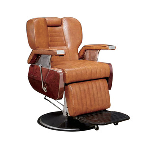 Fauteuil de barbier <span class=keywords><strong>salon</strong></span> de coiffure <span class=keywords><strong>la</strong></span> villa de barberia fauteuil de barbier chai inclinable en cuir véritable - Product Image 1