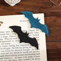 Marque-page en cuir en forme de chauve-souris, marque-page gothique, marque-page d'Halloween pour les amateurs de livres, accessoire de lecture pour carnet, cadeau littéraire pour les lecteurs