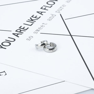 Bán Sỉ Trực Tiếp Trung Quốc Bán Sỉ Nhẫn Tròn Huggie Egarrings Tròn Bằng Bạc Đánh Bóng Cao Không Oxy Hóa - Product Image 5