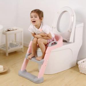 Taburete de baño plegable ajustable para niños con asiento para inodoro para niños y niñas, material PP YJT118 - Product Image 4