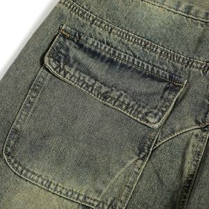 Pantalones Vaqueros Unisex de Cintura Media, Lavado Vintage, Pierna Ancha, Transpirables, con Costura Asimétrica, Estilo Holgado, Dobladillo Ajustado y Desgastado - Product Image 3