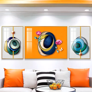 Ensemble de décoration d'intérieur abstraite africaine de luxe, grande taille, art mural géométrique pour salon, hôtel, peinture décorative en porcelaine de cristal - Product Image 6