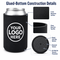 Porte-canettes isotherme en néoprène personnalisé avec logo, 12oz 16oz, pour canettes de bière, sublimation, pliable, portable, pour boissons froides