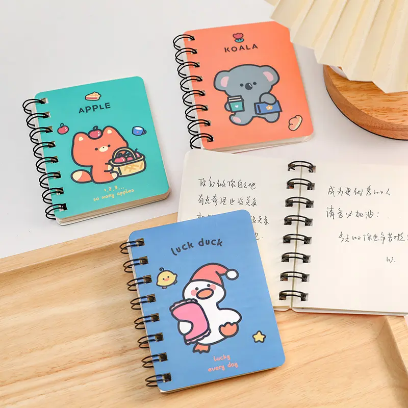 Animals A7 Small Coil Notebook Elementary School Student Portable Mini Blank Promotional Notebook Learning Office Pocket books