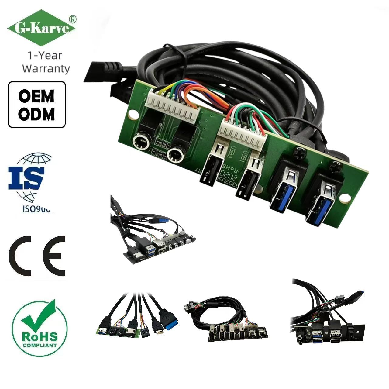 Custom Desktop Computer <strong>Case</strong> <strong>Front</strong> <strong>Panel</strong> Cable <strong>USB</strong> <strong>3.0</strong> Data Interface Audio Extension for Computer DIYFront <strong>Panel</strong> RoHS Compliant