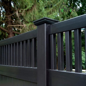 Recinzione per la Privacy in Vinile Nero ASA Anti-sbiadimento Fentech, Pannelli in PVC 6 Piedi di Altezza X 8 Piedi di Larghezza con Parte Superiore a Picchetti - Product Image 2