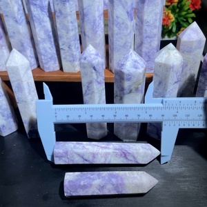 Obelisco de Cristal de Cuarzo <span class=keywords><strong>Crisocola</strong></span> Pulido de Punta Única, Color Pino Púrpura, para Venta al por Mayor, Torre de Cristal para Sanación Reiki, Decoración de Escritorio y Altar, Regalo - Product Image 3