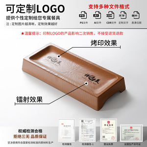 Rectangular Melamine Tray For Hotel Restaurant Party Serving Dishes Food <b>Plates</b> With Wood Grain Design - Product Image 2