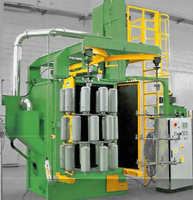 Nueva máquina de granallado superior, colgador giratorio tipo gancho, construcción de acero, desbarbado, pulido con Motor de núcleo PLC