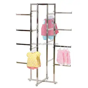 Folding Chrome 4 Way Apparel Rack Boutique Baby Kids Clothing Rack Underwear Display Rack