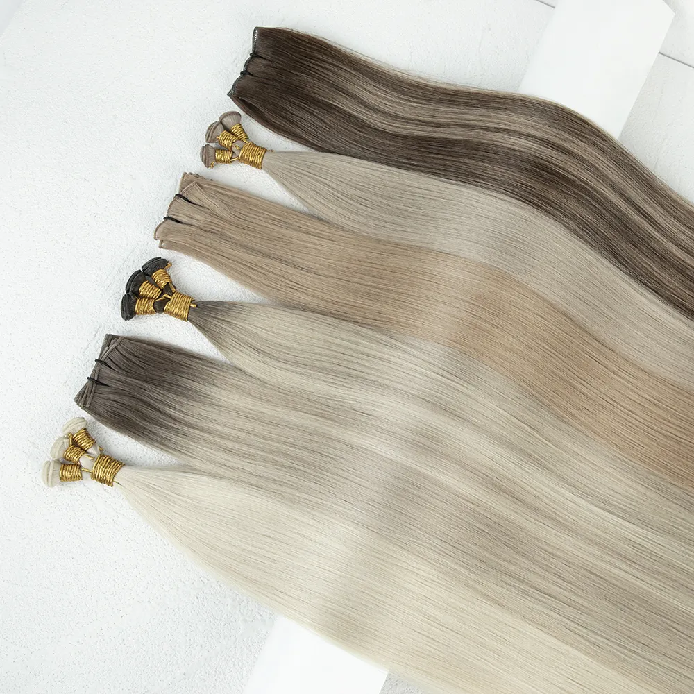LeShine Top Quality European Straight New Handtied Weft Genius Weft Hair Remy Flat Hair Manufacturers