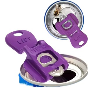 Easy <span class=keywords><strong>Tab</strong></span> - Paquete de 6 protectores de bebidas, abridor de latas manual para refrescos y cerveza, llavero, cubierta de plástico para bebidas, abridor de botellas personalizado - Product Image 1