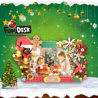 Jiaqi 5107-18 Cabane de Noël Maison en pain d'épices Ornements de bureau Blocs de construction éducatifs à assembler Modèle de jouet pour enfants