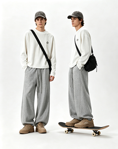 Pantaloni Jogger in Pile Pesante con Inserti, Vestibilità Ampia, <span class=keywords><strong>per</strong></span> Coppie, Stile <span class=keywords><strong>Hip</strong></span> <span class=keywords><strong>Hop</strong></span>, Rap, Danza, Skateboard, <span class=keywords><strong>Abbigliamento</strong></span> da Club e Feste - Product Image 3