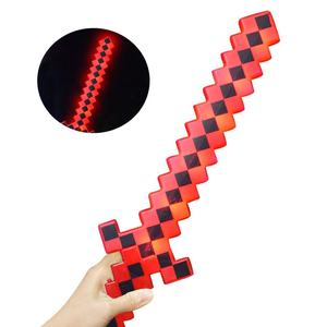 Baguette à bulles de musique à LED en plastique personnalisée pour enfants, jouet pour jouer en plein air, épée à bulles de pixel liquide avec motif cube, jouets promotionnels - Product Image 6