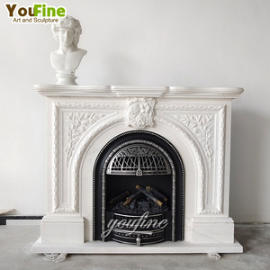 Estatua de chimenea de mármol victoriano personalizada moderna de piedra natural tallada a mano - Product Image 3