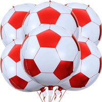 Vente en gros de 6 ballons géants en aluminium de 22 pouces en forme de ballon de football, ballons à l'hélium 4D pour les fêtes d'anniversaire, décorations sur le thème du sport