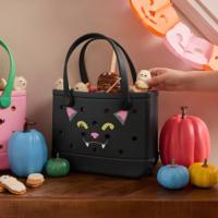 Sac de plage en EVA avec motif fantôme d'Halloween mignon imprimé avec logo personnalisé, imperméable, lavable, sac à main de vacances