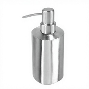 Distributeur de savon liquide en acier inoxydable couleur argent Distributeur de savon liquide de forme ronde de la plus haute qualité au meilleur prix - Product Image 1