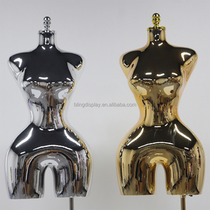 Maniquí de Mujer con Cuerpo Curvilíneo, Busto Grande, Talla Grande, Cadera Ancha, Estilo Brasileño, Dorado y Plateado, Tipo Espejo - Product Image 1
