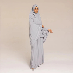 Fabbrica personalizzata Dubai <span class=keywords><strong>abbigliamento</strong></span> tradizionale musulmano donna essenziale moda tacchino Nida Niqab Jilbab completo preghiera Khimar Set - Product Image 2