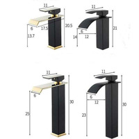 Robinet de lavabo de salle de bain cascade en laiton mélangeur chaud froid grue évier robinet carré robinet de salle de bain