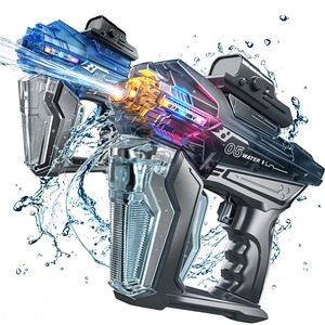 Pistola de Agua Eléctrica de Alta Velocidad Mili de 27 cm, Carcasa Transparente de Plástico, Color Coordinado, Alcance de 10 Metros, Juguete Acuático de Verano - Product Image 1