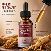 Extrait de Ginseng Rouge Coréen en Gouttes Liquides – Complément Énergétique Naturel à Base de Racine de Ginseng – Boisson Végétalienne pour le Bien-être