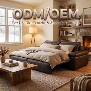 Sofá Cama Seccional Eléctrico Moderno, Juego de Tres Plazas en Cuero Genuino, Patas de Acero Inoxidable, para Uso Comercial/Apartamento/Villa - Product Image 2