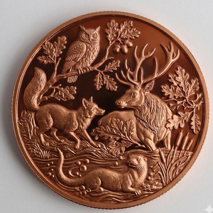 Op maat gemaakte 1oz High Relief Wildlife Animal 999 Fijne Koper Ronde Collectie Wolf Fabrikant Directe Groothandel - Product Image 2