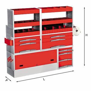 Usag Tool Cabinet 1732x375x1528 Mm 12 Drawers Industrial Style With <b>Pegboard</b> <b>Accessory</b> - Product Image 1